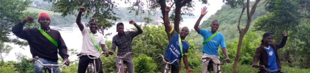 A group of boys on bicycles