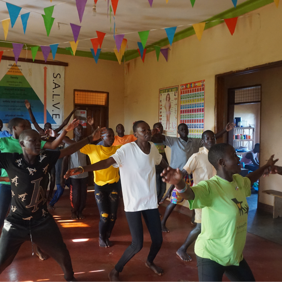 Young people doing an aerobics work out